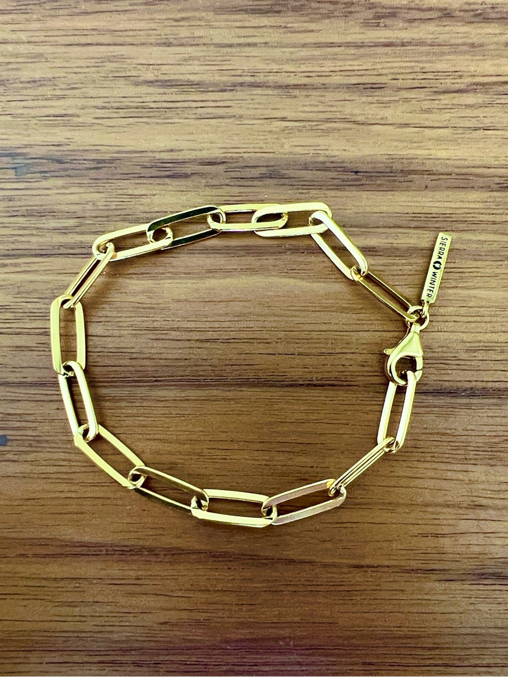 New Simple Gold Paperclip Link Bracelet